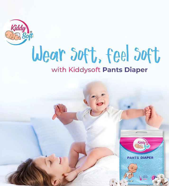 KiddySoft Baby Diaper Pants – Quick-Absorb Crisscross Dry Layer (XL, 12–17 KG, 46 Pieces)