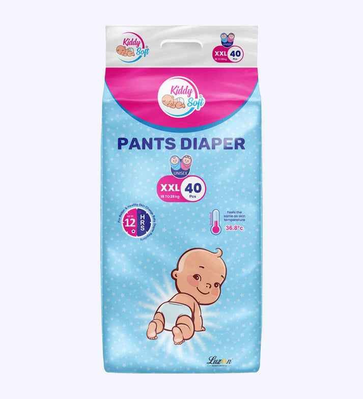 KiddySoft Baby Diaper Pants with Snug Fit, Ultra Soft Cottony Feel | XXL | 19–25 kg | Pack of 1 ( 40 Count )
